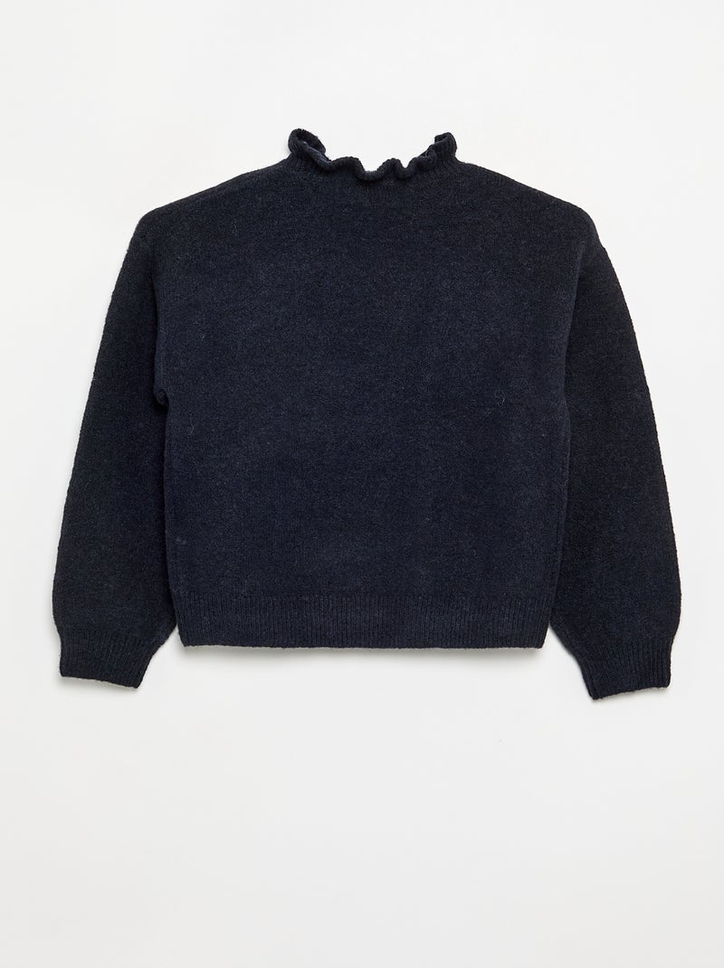 Maglione con collo alto ondulato Blu - Kiabi