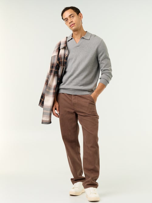 Maglione con collo polo a maniche lunghe - Kiabi