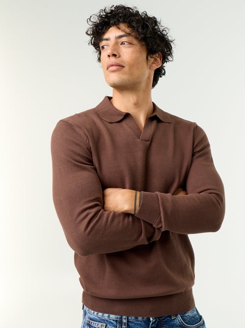 Maglione con collo polo a maniche lunghe - Kiabi