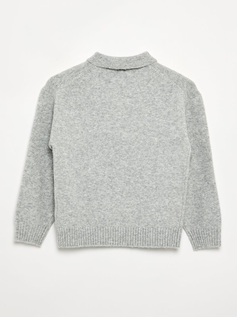 Maglione con collo polo Grigio - Kiabi