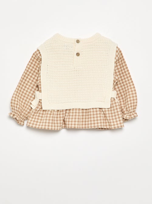 Maglione con maniche in voile di cotone - Kiabi