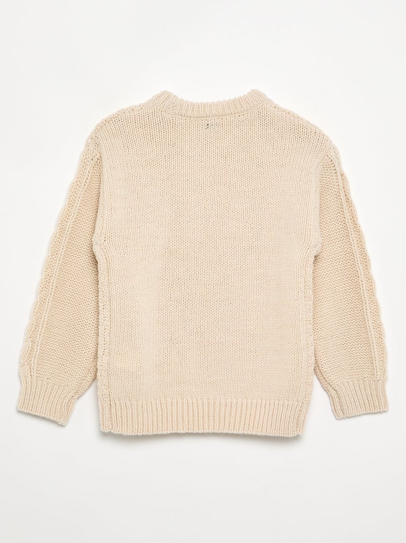 Maglione con trecce Beige - Kiabi
