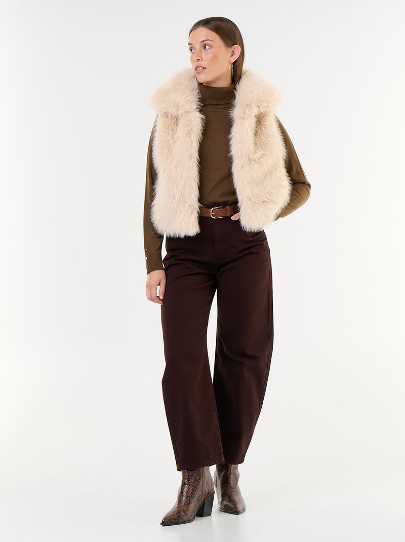 Maglione dolcevita a maglia fine Marrone - Kiabi