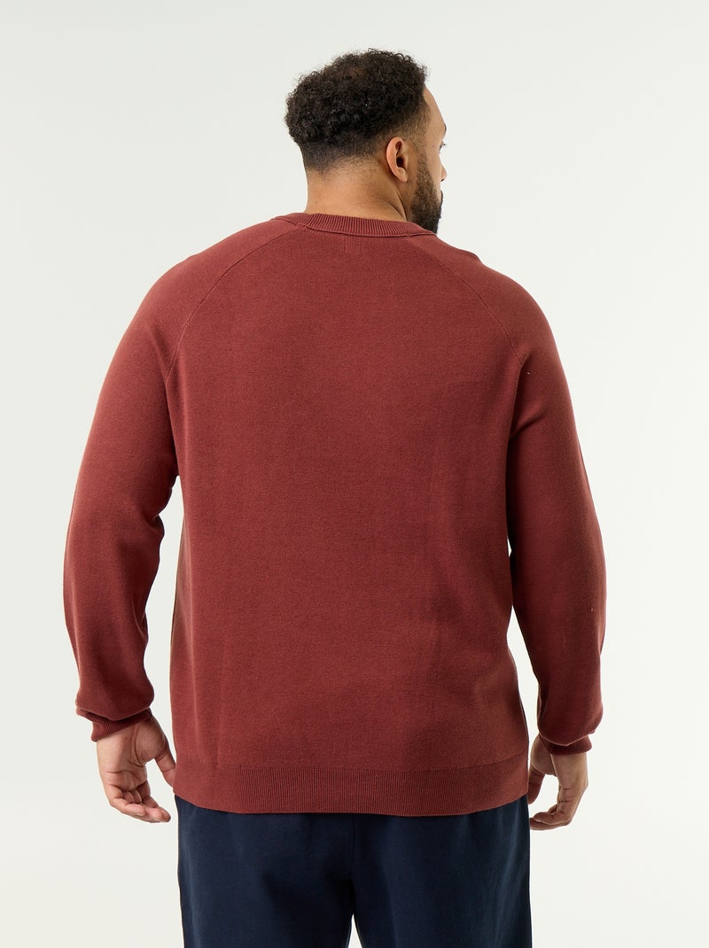 Maglione girocollo a maglia grossa Marrone - Kiabi
