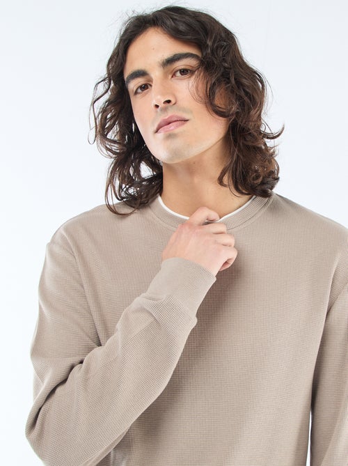 Maglione girocollo a nido d'ape - Kiabi Maglione girocollo a nido d'ape - Kiabi