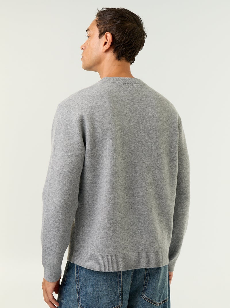 Maglione girocollo con scritte Bianco - Kiabi