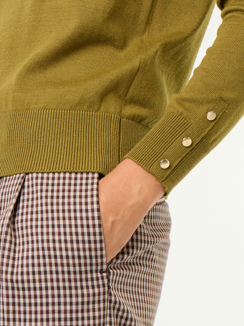 Maglione girocollo in maglia fine Verde - Kiabi