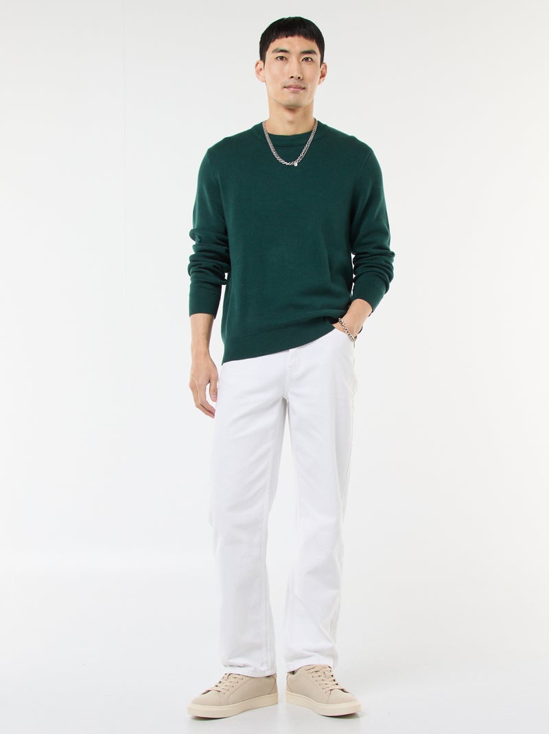 Maglione girocollo tinta unita Verde - Kiabi