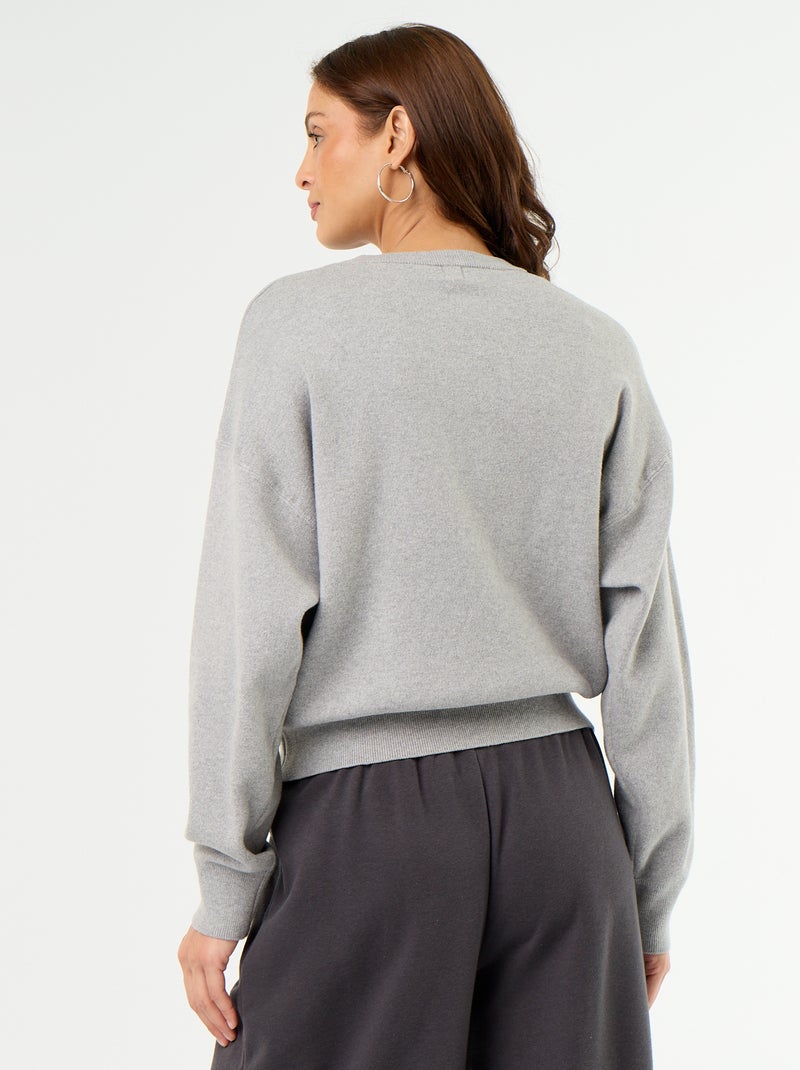 Maglione in cotone spesso Grigio - Kiabi