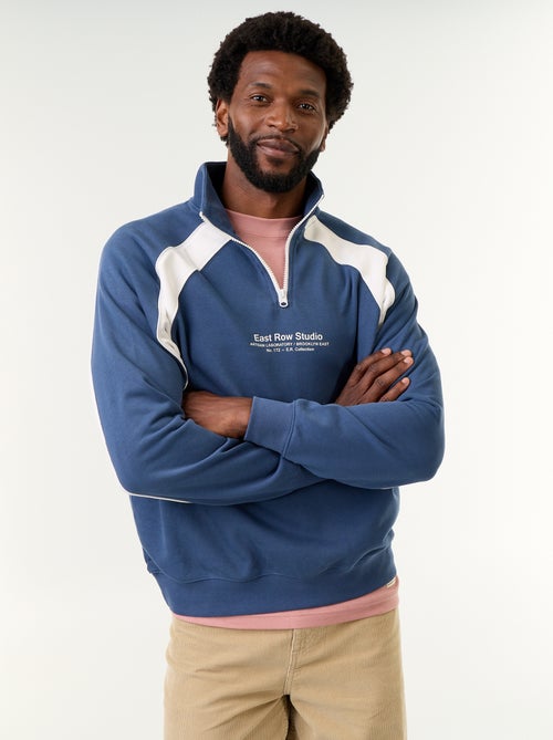 Maglione in French Terry con collo a lupetto e zip - Kiabi