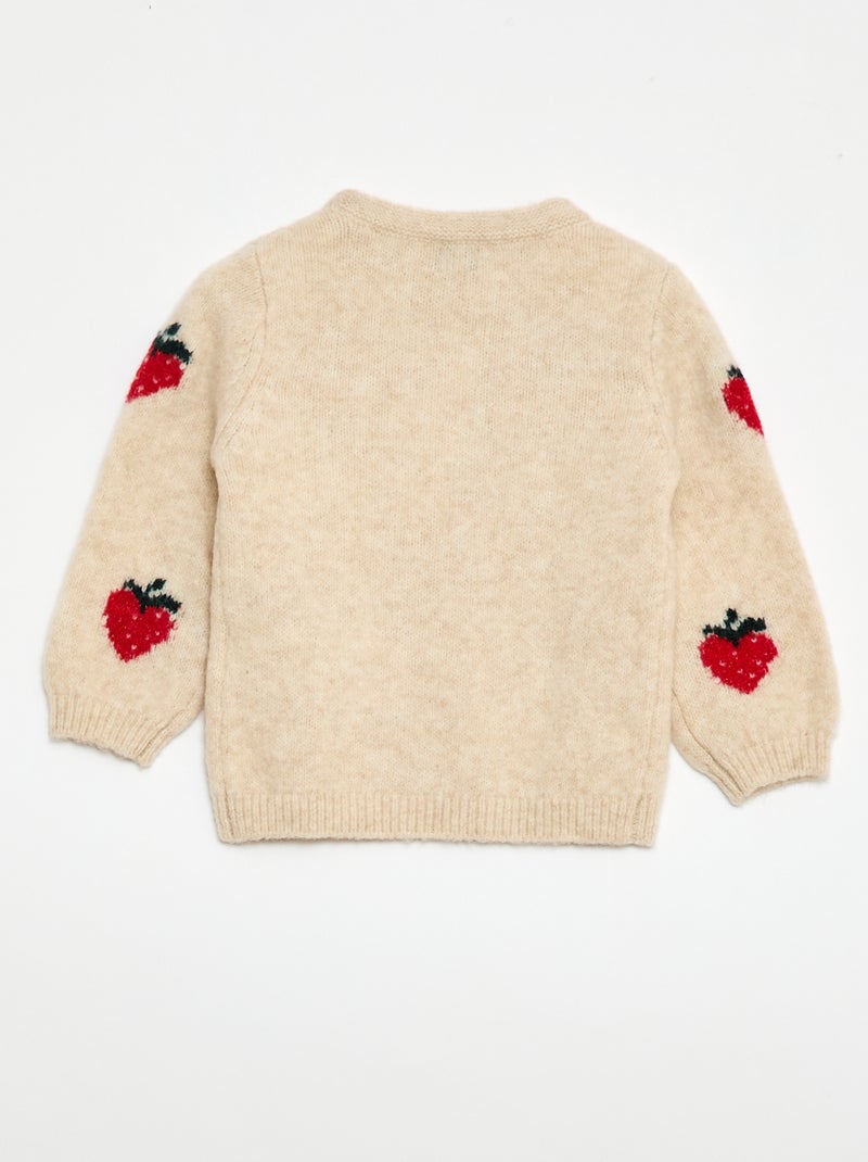 Maglione in maglia con motivo fantasia Beige - Kiabi