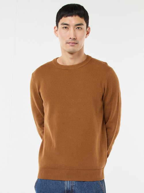 Maglione in maglia fantasia a girocollo - Kiabi