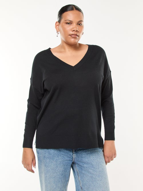 Maglione in maglia fine con scollo a V - Kiabi