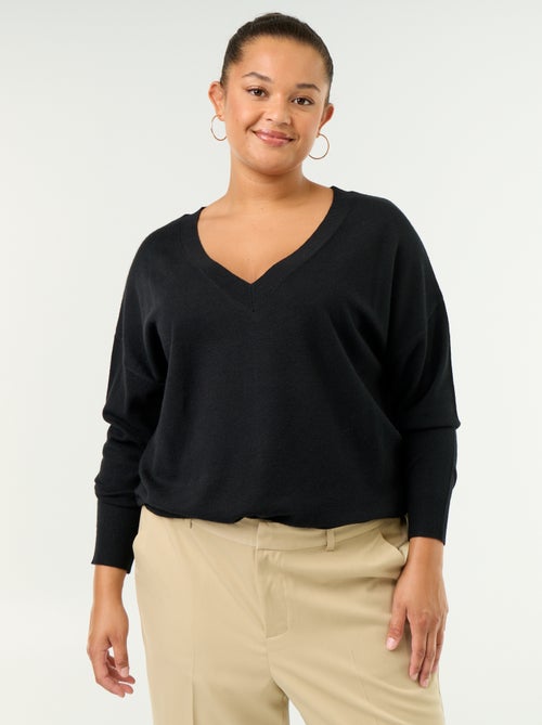 Maglione in maglia fine scollo a V - Kiabi Maglione in maglia fine scollo a V - Kiabi