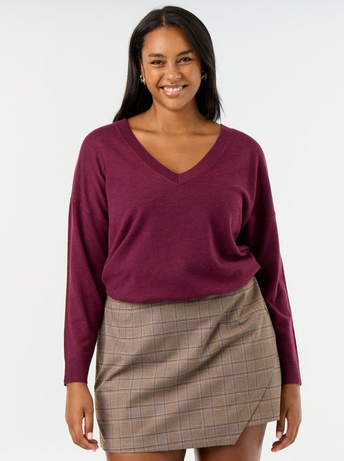 Maglione in maglia fine scollo a V - Kiabi