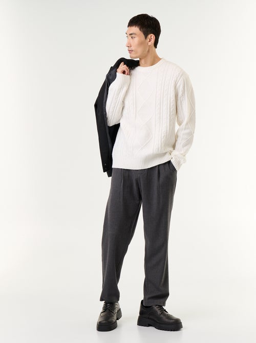 Maglione in maglia grossa con trecce - Kiabi