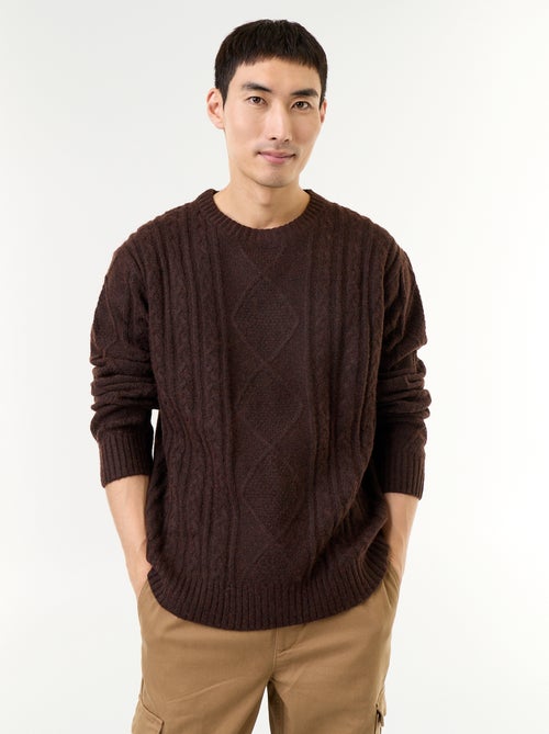 Maglione in maglia grossa con trecce - Kiabi