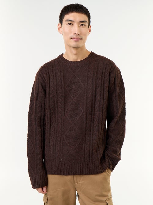 Maglione in maglia grossa con trecce - Kiabi