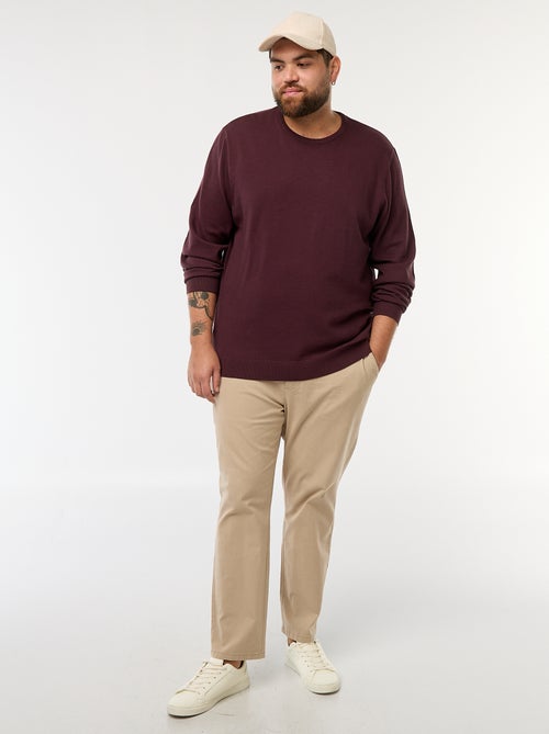Maglione in maglia tinta unita con collo rotondo - Kiabi