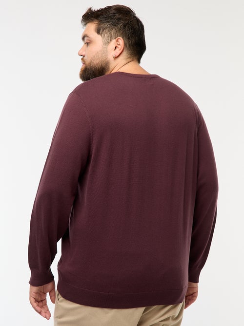 Maglione in maglia tinta unita con collo rotondo - Kiabi
