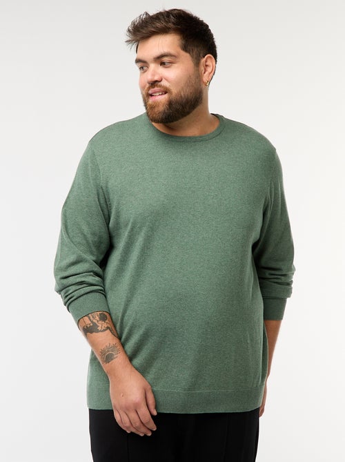 Maglione in maglia tinta unita con scollo rotondo - Kiabi