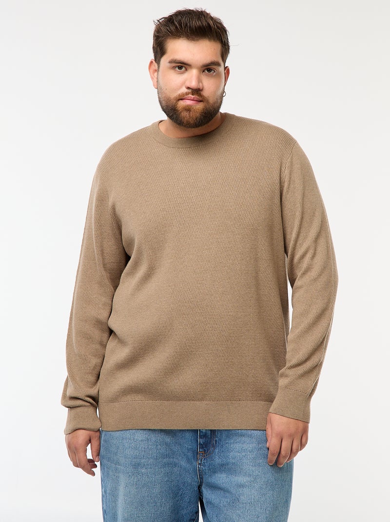Maglione in maglia tinta unita Marrone - Kiabi
