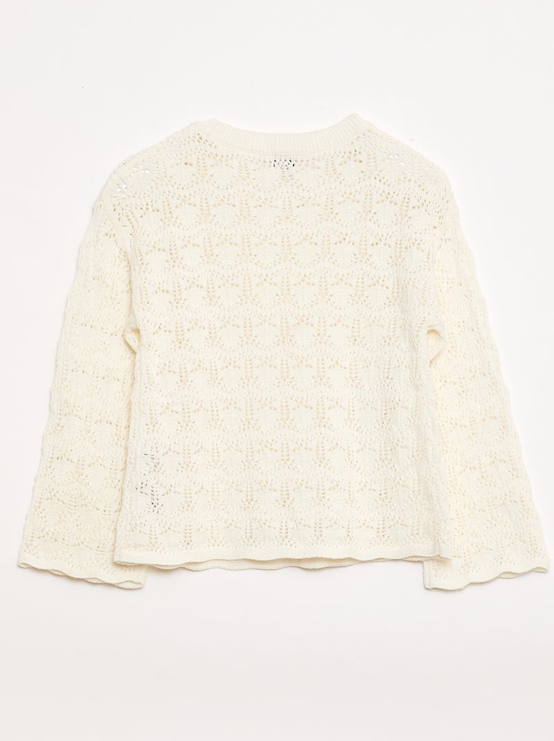 Maglione in maglia traforata Bianco - Kiabi