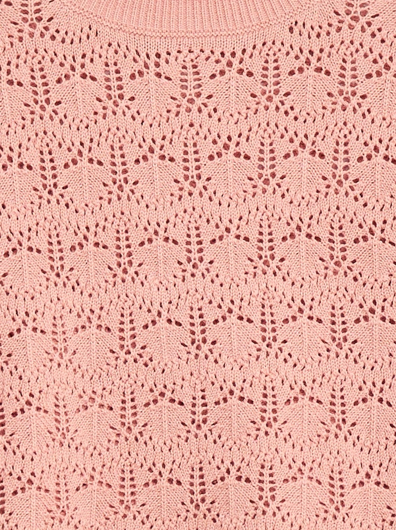 Maglione in maglia traforata Rosa - Kiabi