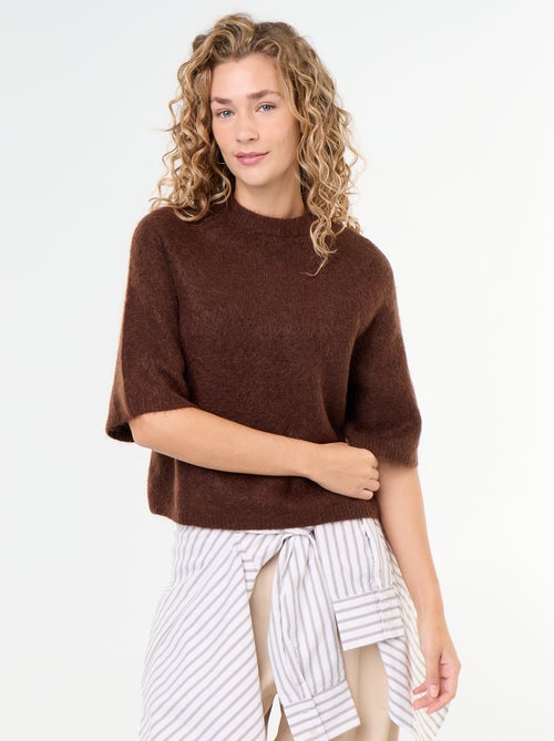 Maglione in mohair a maniche corte con giromanica sceso - Kiabi