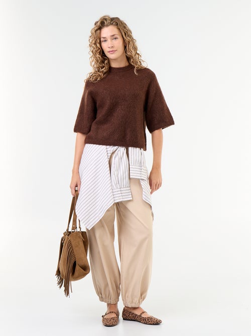 Maglione in mohair a maniche corte con giromanica sceso - Kiabi