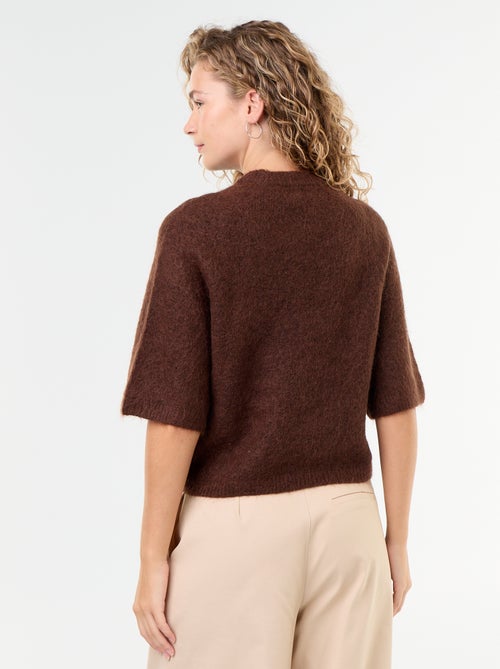 Maglione in mohair a maniche corte con giromanica sceso - Kiabi