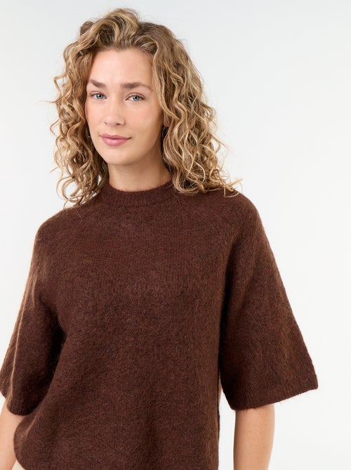 Maglione in mohair a maniche corte con giromanica sceso - Kiabi