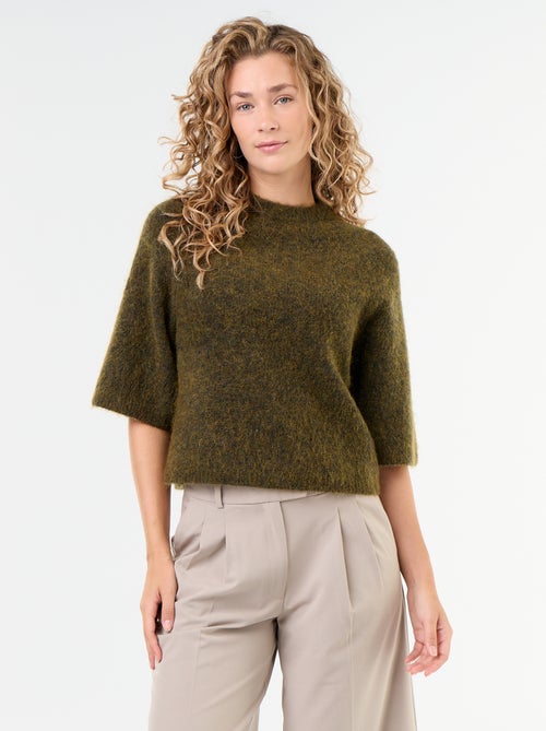 Maglione in mohair a maniche corte con giromanica sceso - Kiabi