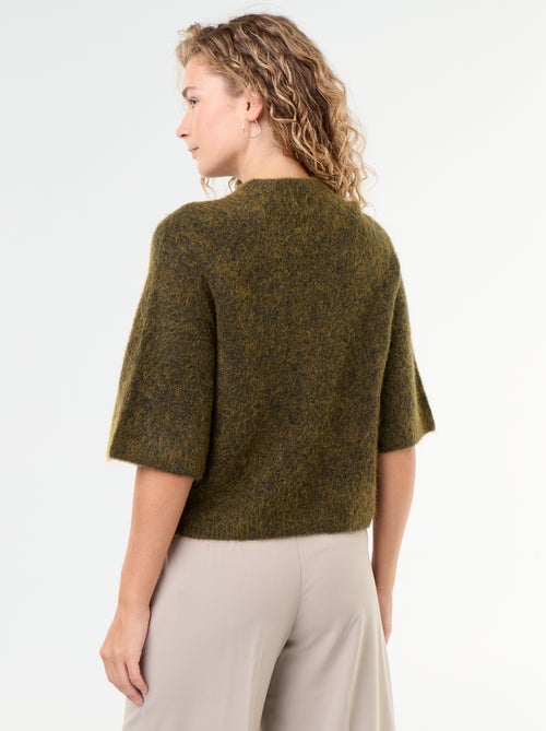 Maglione in mohair a maniche corte con giromanica sceso - Kiabi