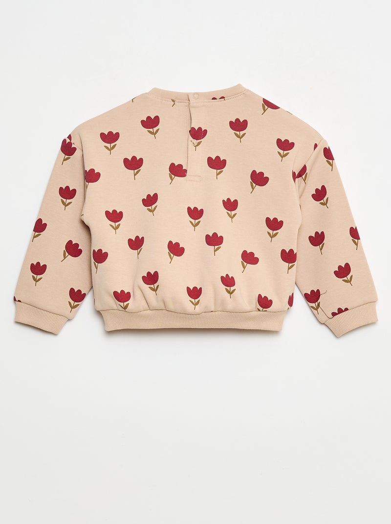 Maglione in pile con motivo Beige - Kiabi