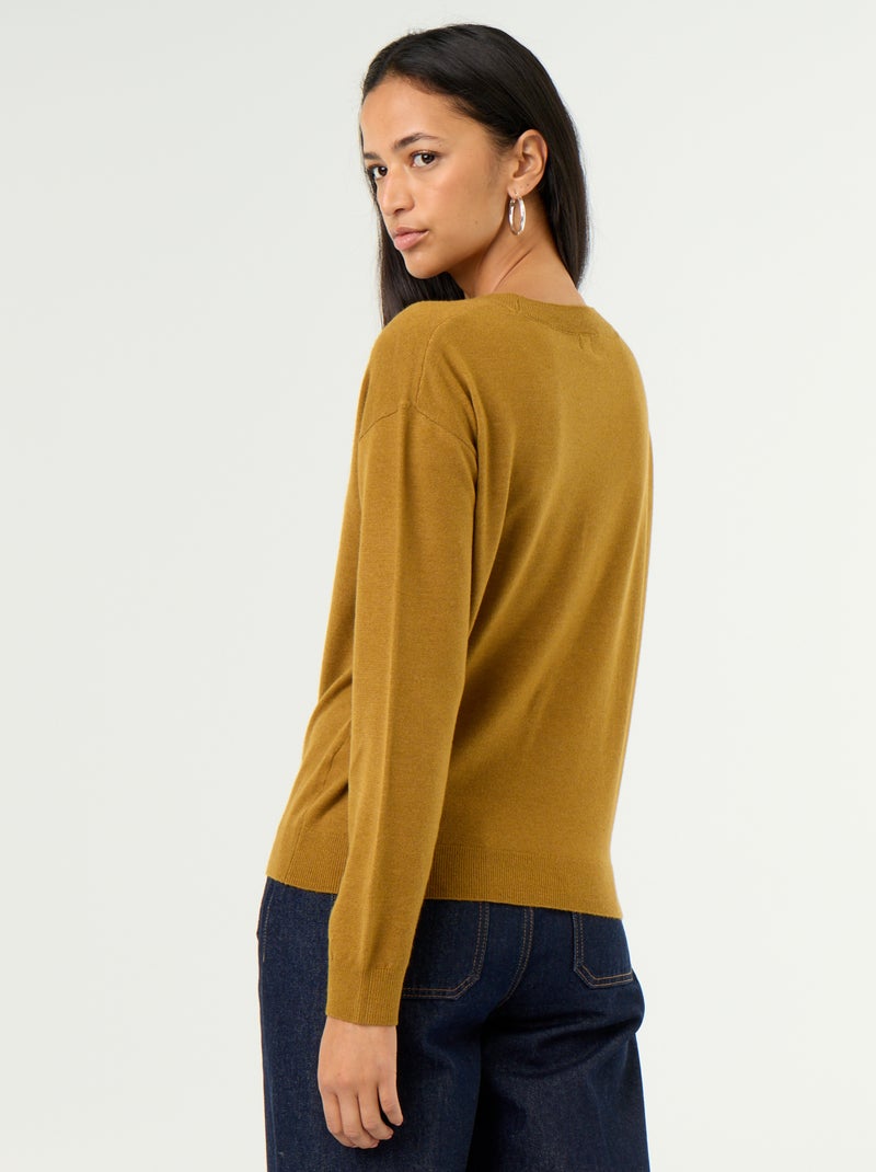 Maglione leggero con scollo a V Rosso - Kiabi
