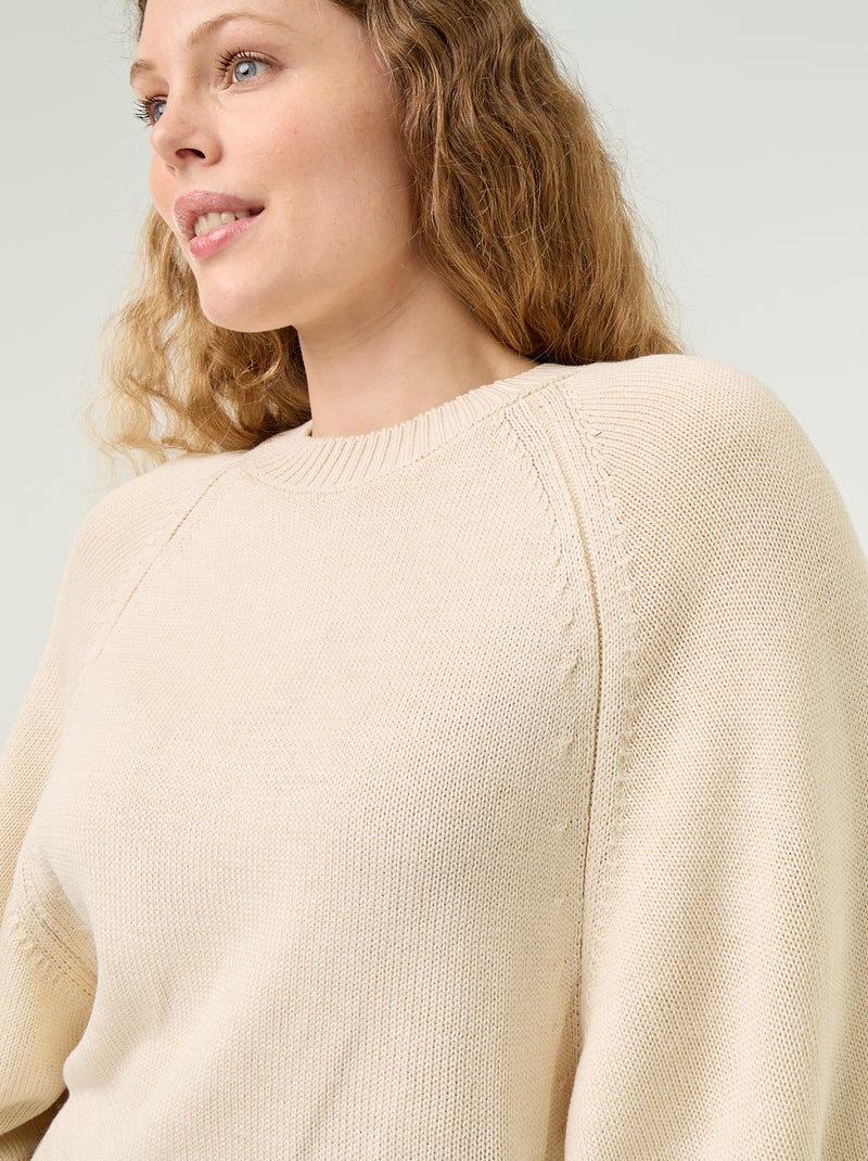 Maglione oversize in maglia con giromanica scesi Bianco - Kiabi