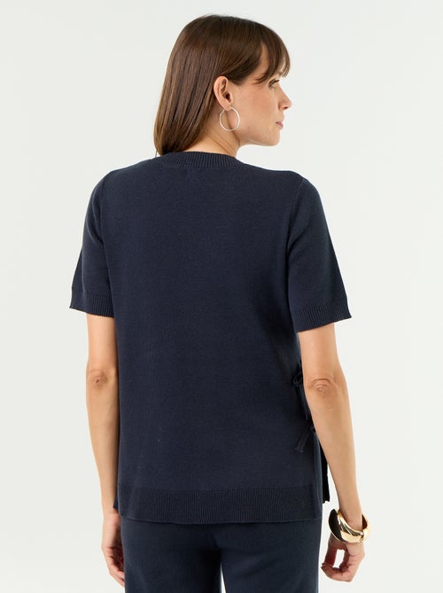 Maglione premaman a maniche corte con spacchi allacciati - Kiabi