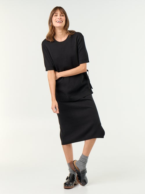 Maglione premaman a maniche corte con spacchi allacciati - Kiabi