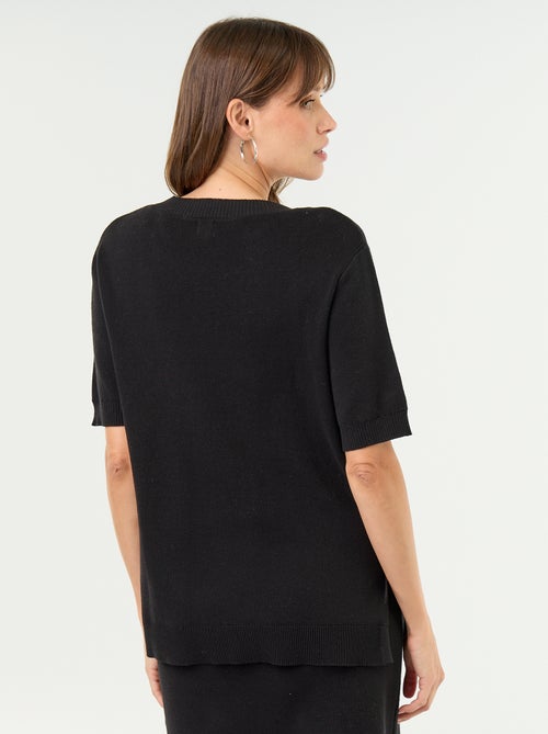 Maglione premaman a maniche corte con spacchi allacciati - Kiabi