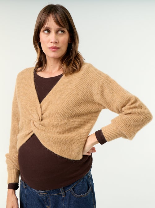 Maglione premaman cropped incrociato - Kiabi Maglione premaman cropped incrociato - Kiabi