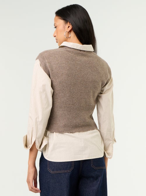 Maglione senza maniche a maglia grossa - Kiabi