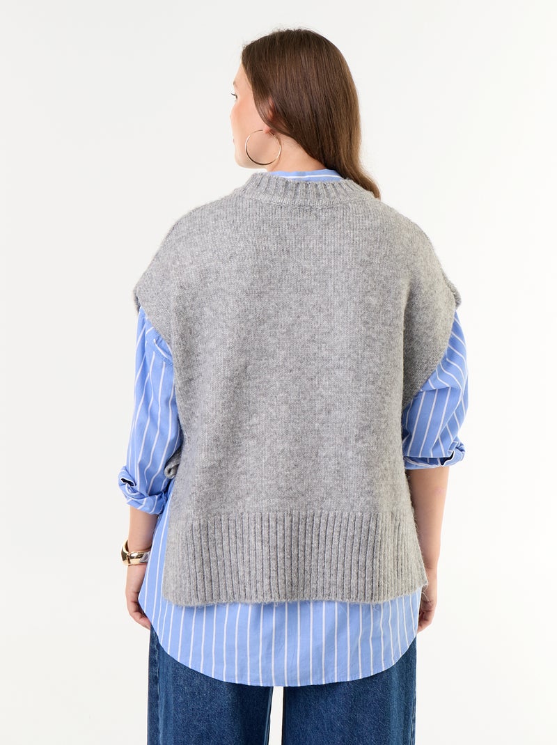 Maglione senza maniche con laccetti sui lati Grigio - Kiabi