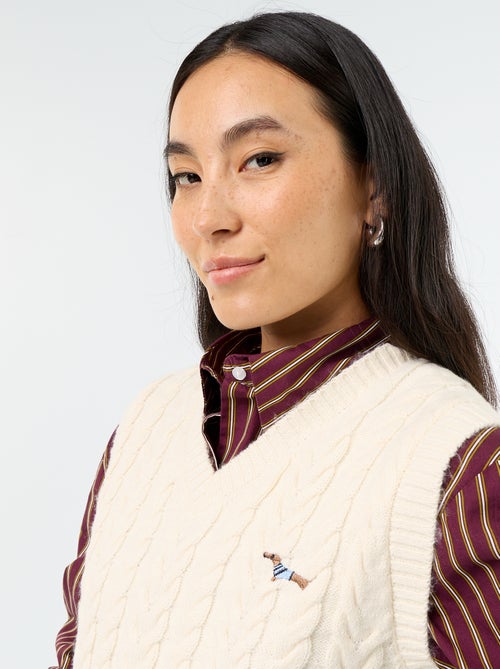 Maglione senza maniche in maglia a trecce - Kiabi Maglione senza maniche in maglia a trecce - Kiabi