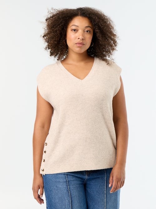 Maglione smanicato con gioielli fantasia dorati - Kiabi
