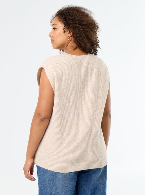 Maglione smanicato con gioielli fantasia dorati - Kiabi