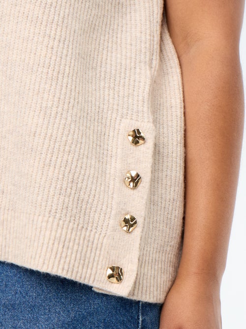 Maglione smanicato con gioielli fantasia dorati - Kiabi