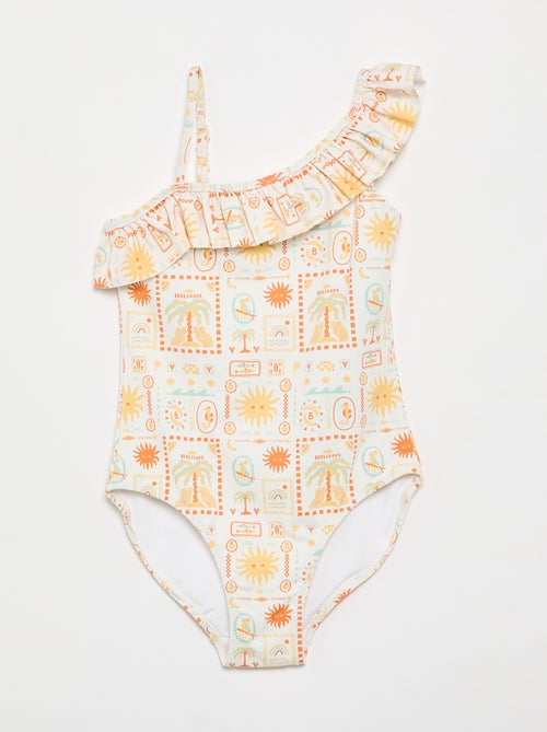 Maillot de bain 1 pièce à volants - Kiabi
