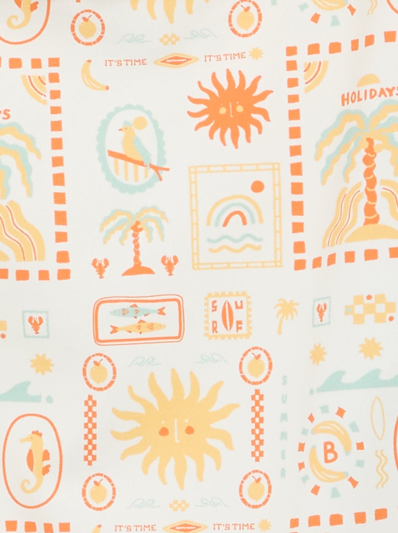 Maillot de bain 1 pièce à volants Blanc - Kiabi