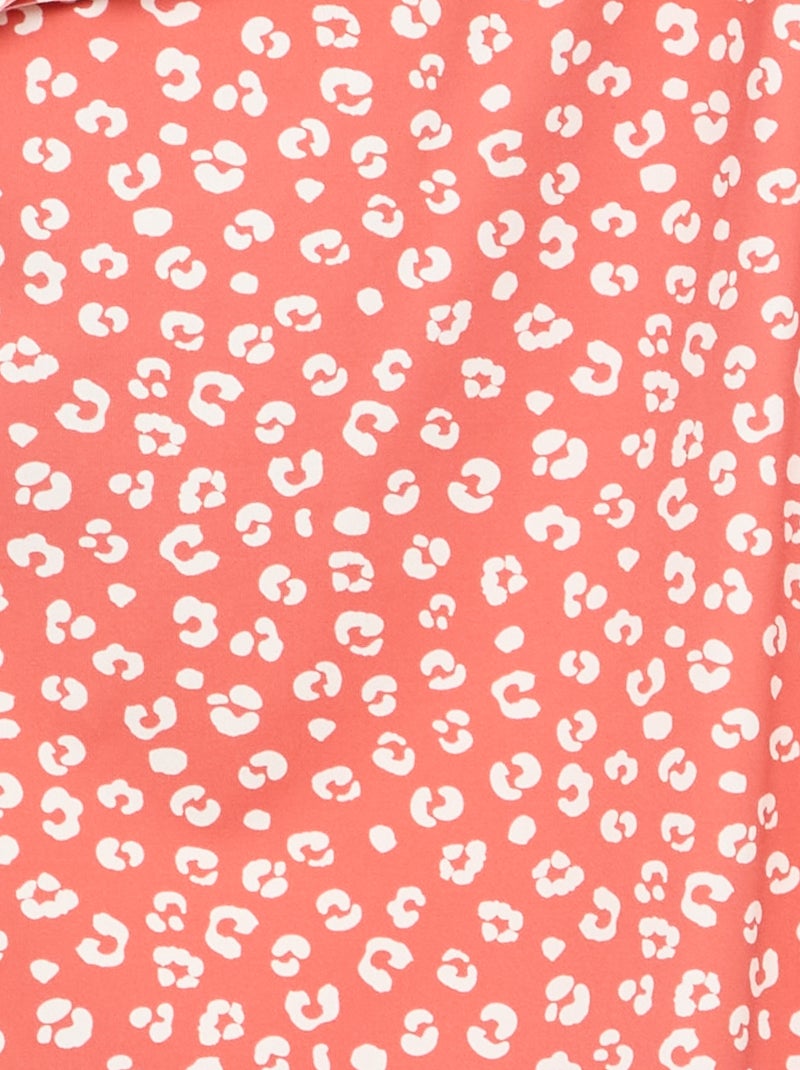 Maillot de bain 1 pièce à volants Rose - Kiabi